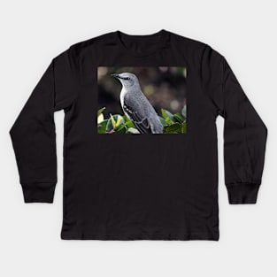 State Bird Northern Mockingbird Kids Long Sleeve T-Shirt